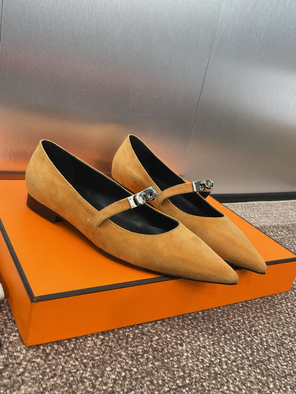 HM 25C Kelly Ballet Flat Brown Suede 208271