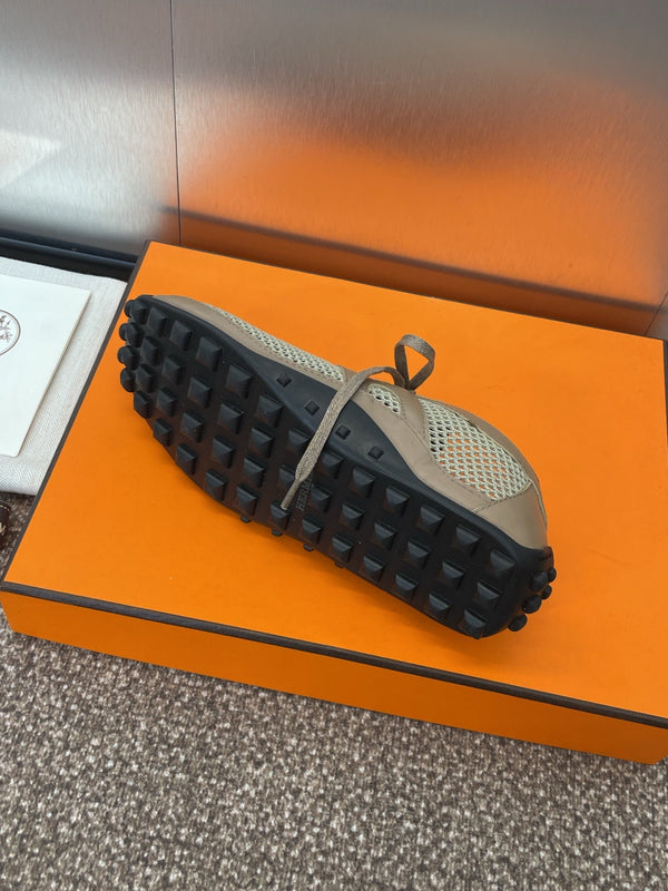 HM 25C Kiga sneaker Tortilla Brown Crochet knit with Calfskin 208294