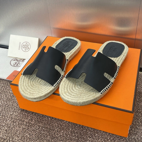 HM 25 Antigua Espadrilles Black Calfskin