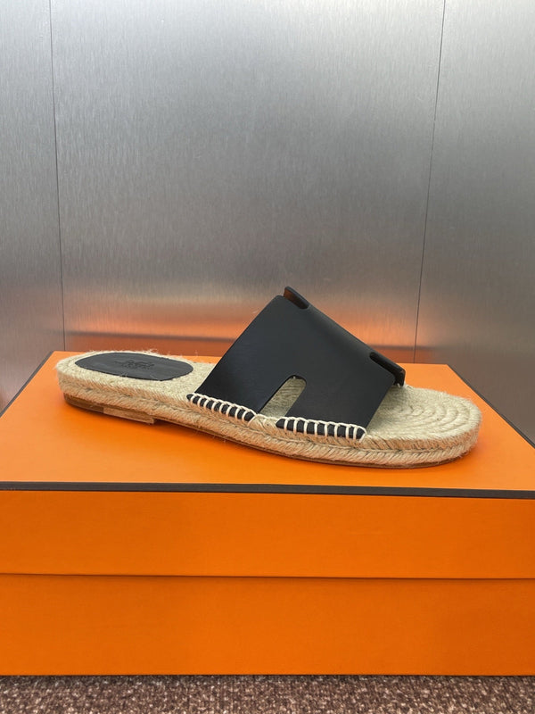 HM 25 Antigua Espadrilles Black Calfskin