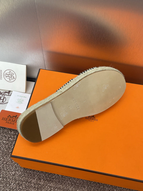 HM 25 Antigua Espadrilles Black Calfskin