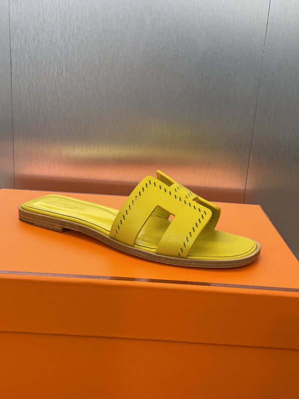 HM 25 Oran Sandal Yellow Perforate Epsom Leather