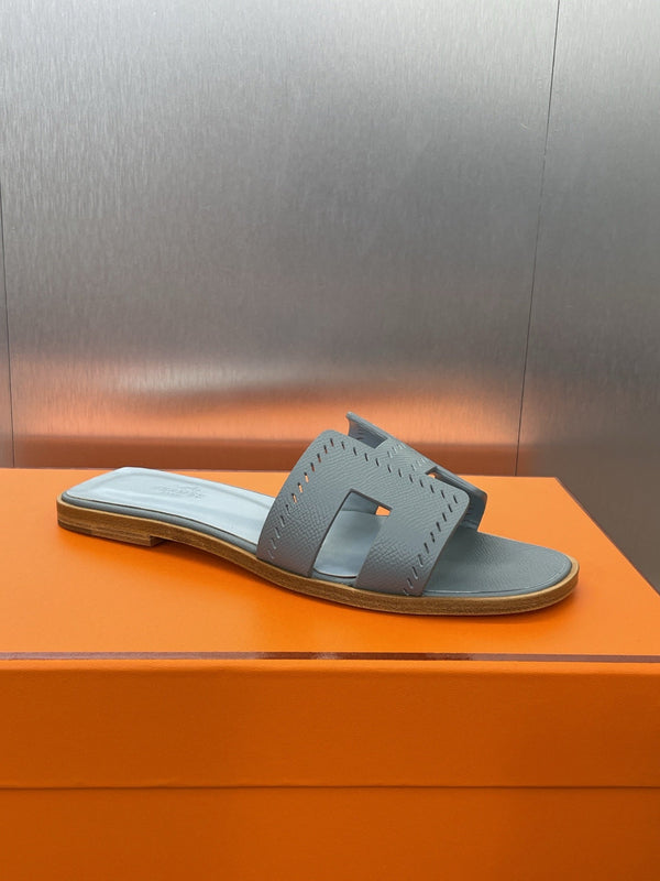 HM 25 Oran Sandal Dark Cloud Blue Perforate Epsom Leather