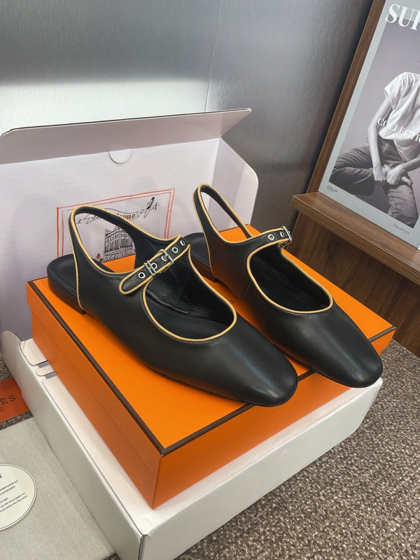 HM 25 Kleo Slingback Black Calfskin 372947