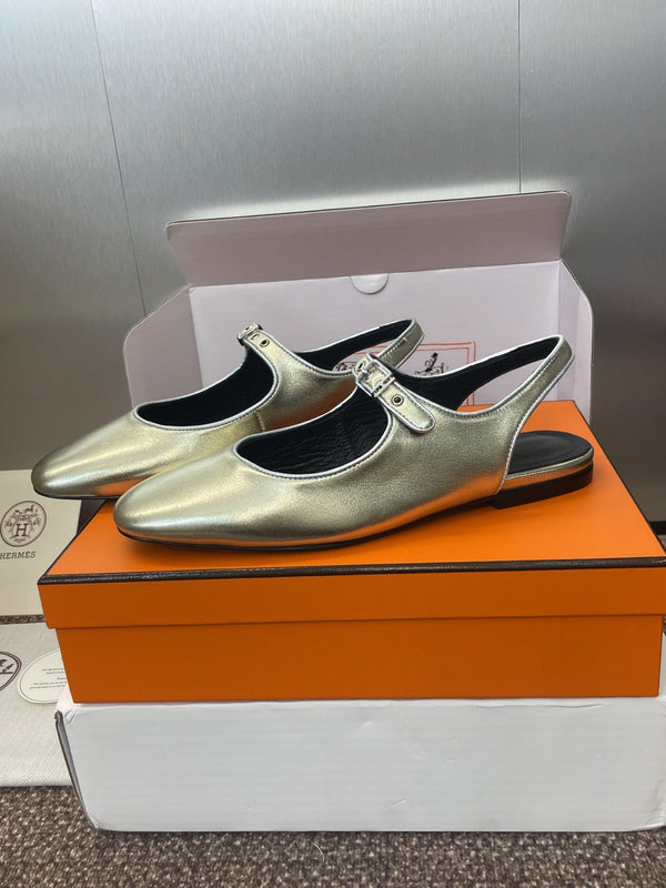 HM 25 Kleo Slingback Gold Calfskin 372948