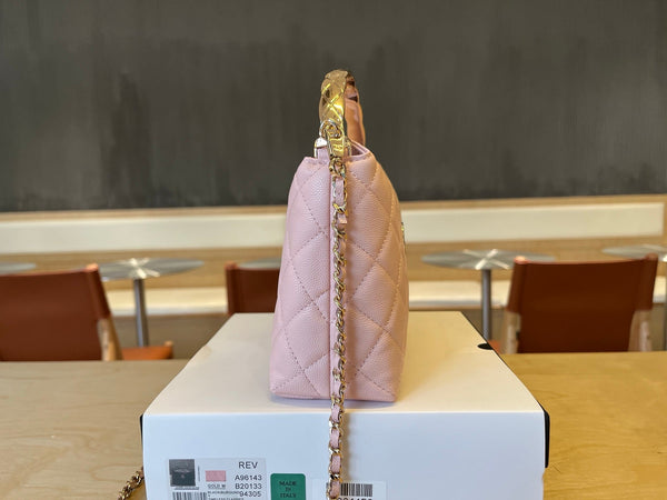 CC Handle Vintage Bag 19cm Pink Caviar 277777 GHW