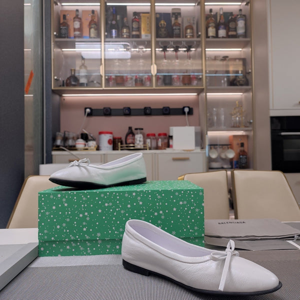 Balen 25 bow ballet flat white sheepskin 184479