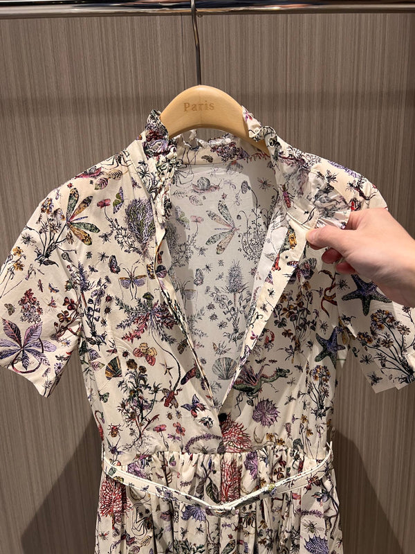 CD Print Long Skirt Multicolor Cotton