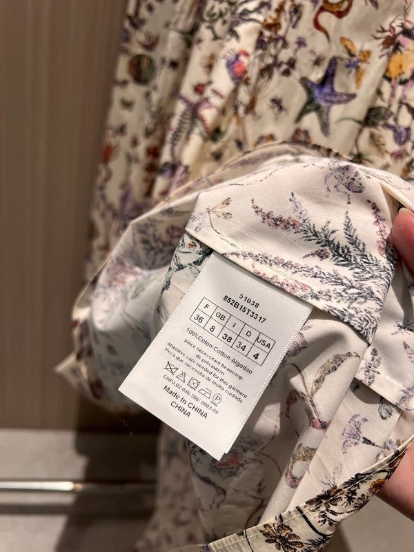 CD Print Long Skirt Multicolor Cotton