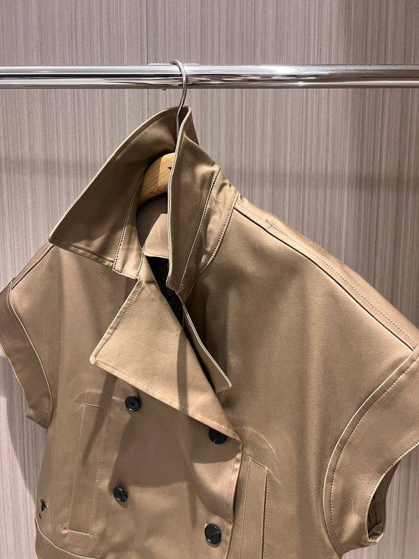 CD Shoulder Vest Jacket Beige Polyester