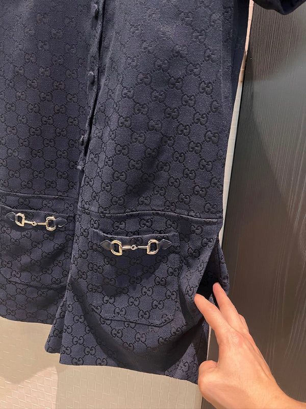 Gucci Jumpsuit Short Dark Blue Polyester Fiber