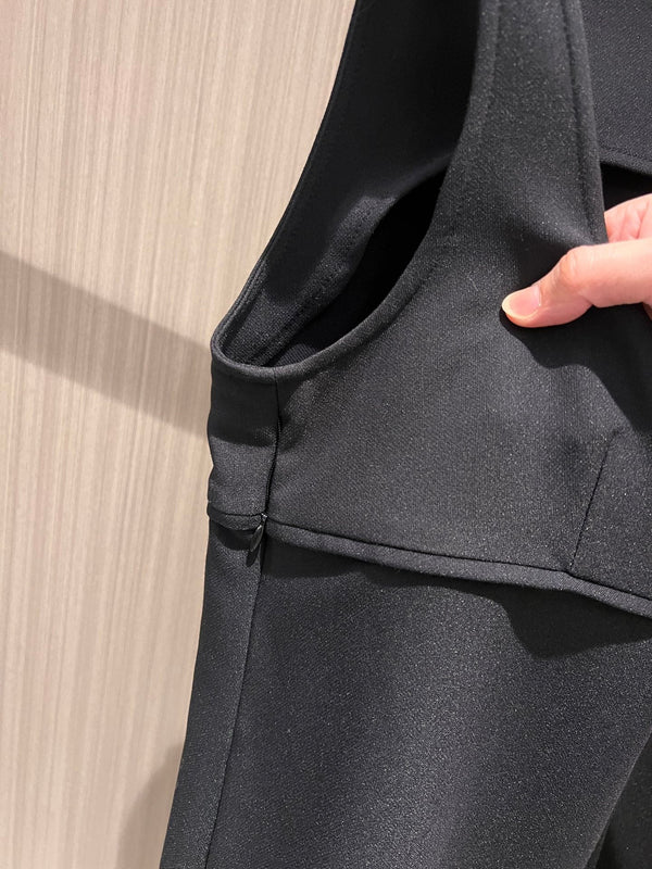 Gucci Vest Dress With Lace-up Bowknot Black Polyester Fiber