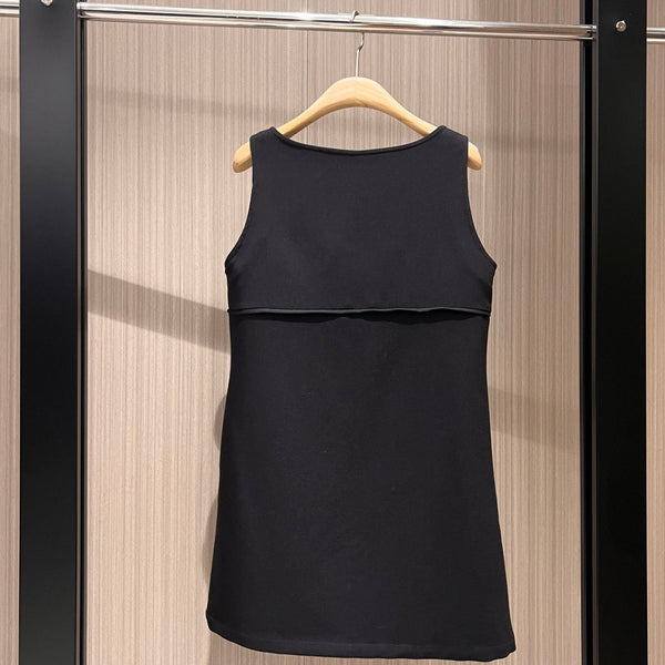 Gucci Vest Dress With Lace-up Bowknot Black Polyester Fiber