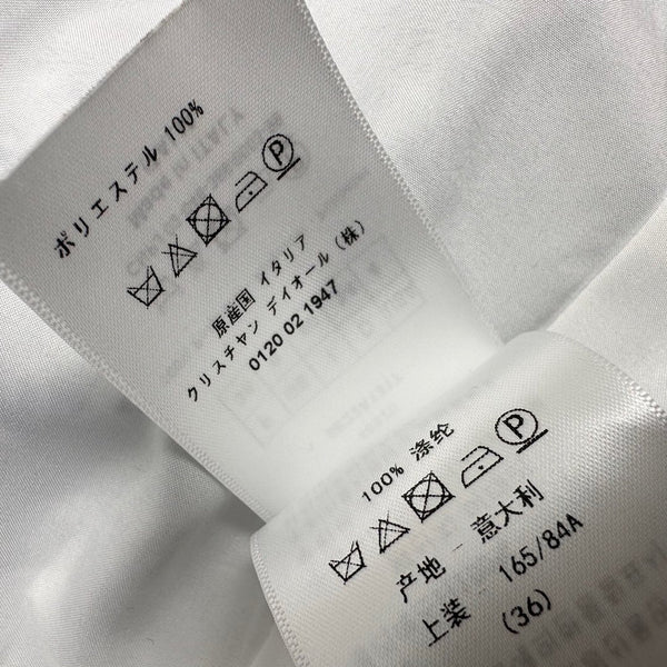 CD Short Dress White Cotton Muslin with Blue Butterfly Motif