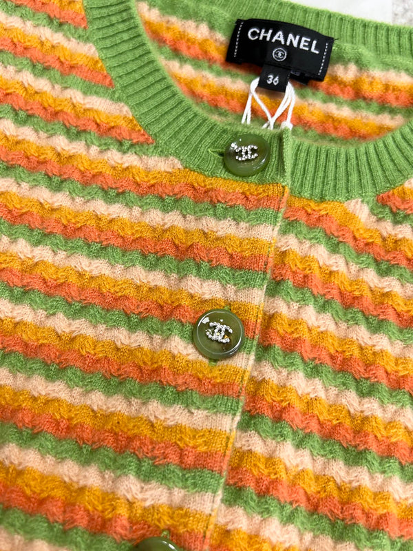 CC Short Cardigan Multicolor Wool Cashmere