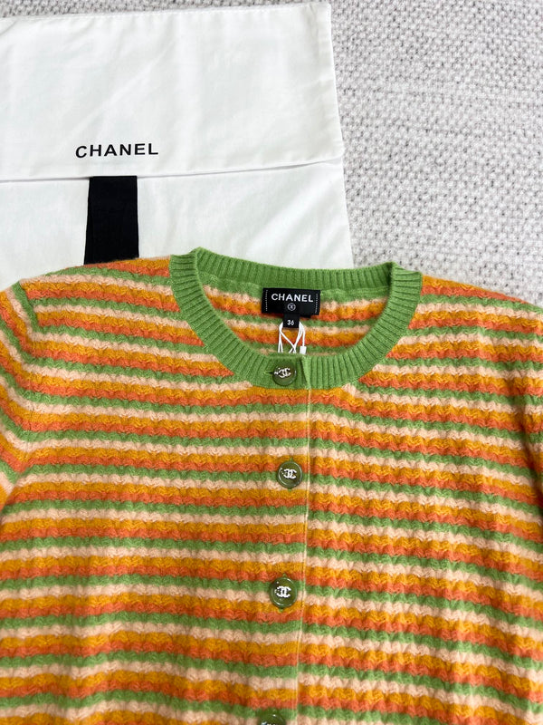 CC Short Cardigan Multicolor Wool Cashmere