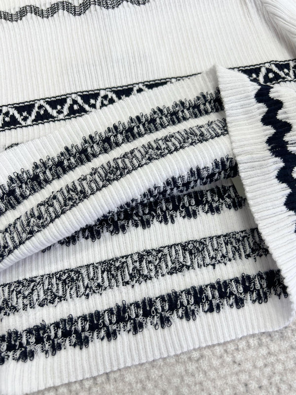 LV 25 Pattern T-shirt White Black Cotton