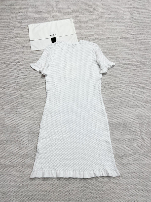 CC Lace Collar Dress White Cotton