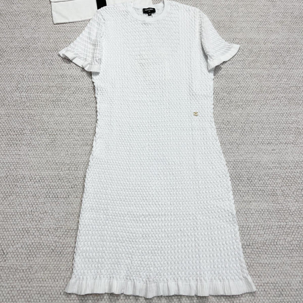 CC Lace Collar Dress White Cotton