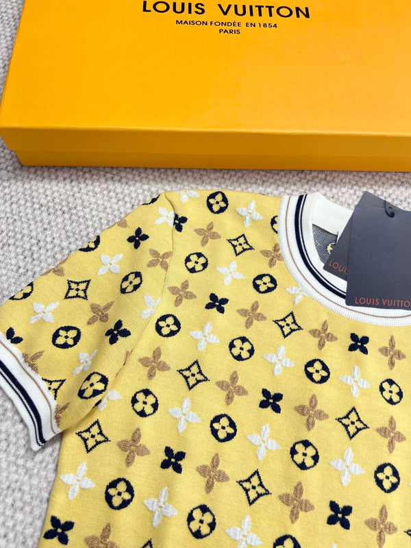 LV Monogram Kaleidoscope T Shirt Yellow Cotton
