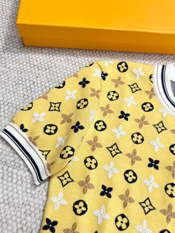 LV Monogram Kaleidoscope T Shirt Yellow Cotton