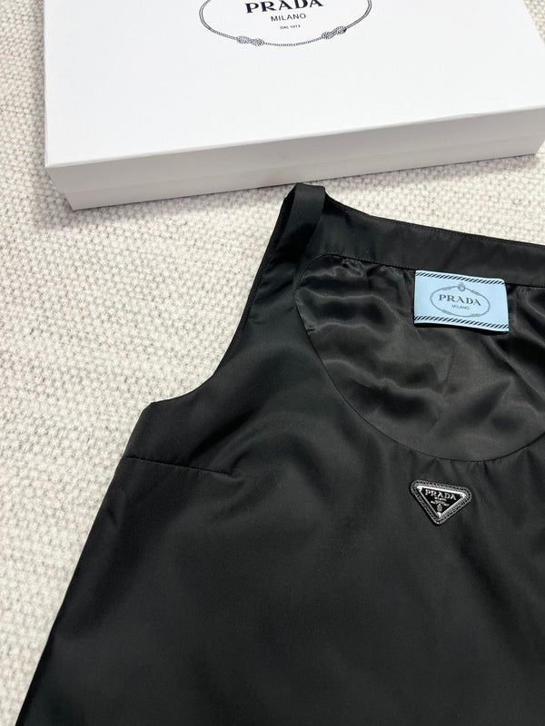 Prada Vest Dress Black Poliyamide