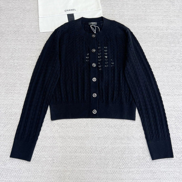 CC Cardigan Black Wool