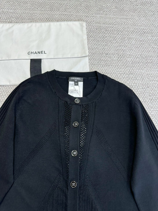 CC Cardigan In Black Wool Viscose