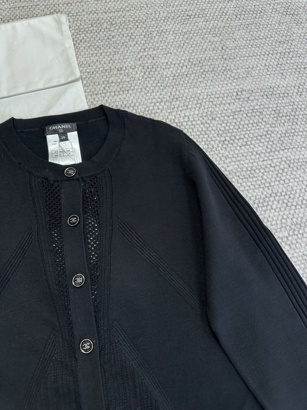 CC Cardigan In Black Wool Viscose