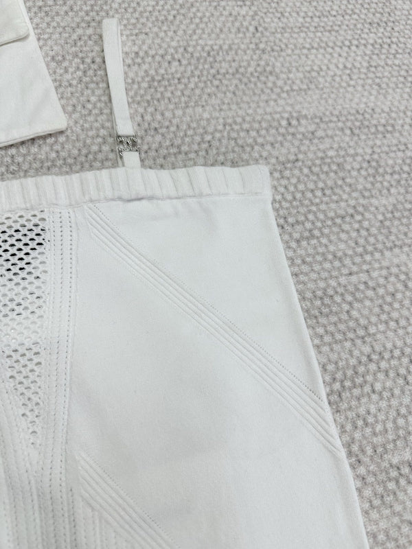 CC Sport Bra White Wool Viscose