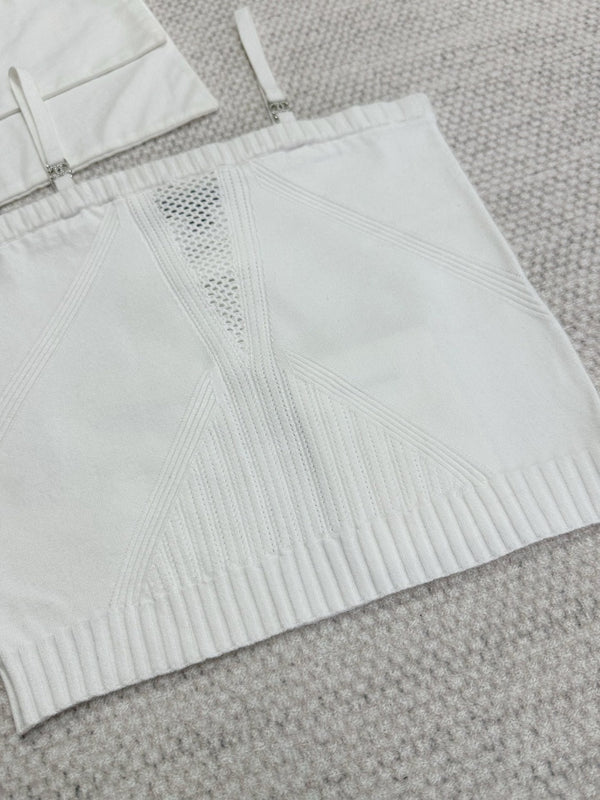 CC Sport Bra White Wool Viscose