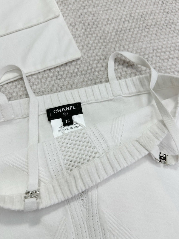 CC Sport Bra White Wool Viscose