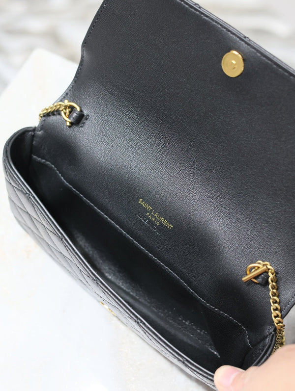 Prada Gaby Phone Bag 19cm Black Quilted Leather GHW