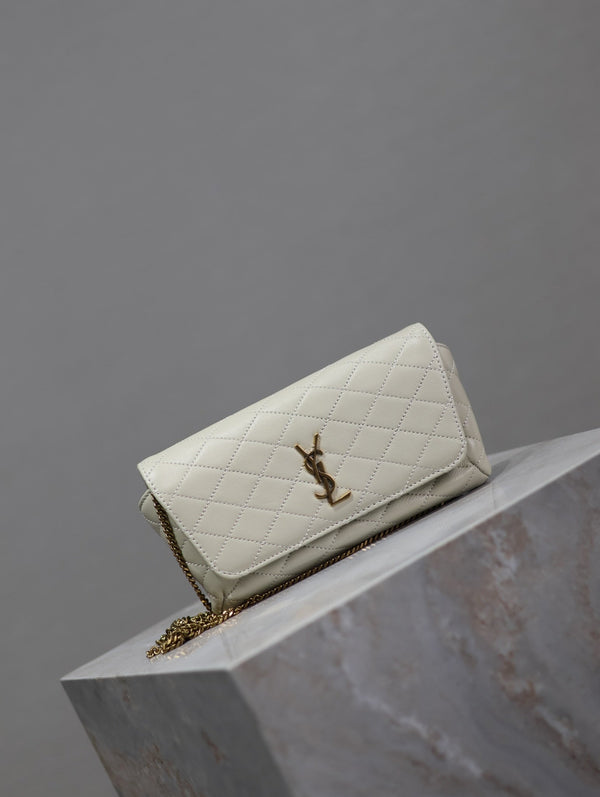 Prada Gaby Phone Bag 19cm White Quilted Leather GHW