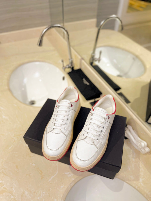 SL SL/61 SNEAKERS WHITE AND RED CALFSKIN