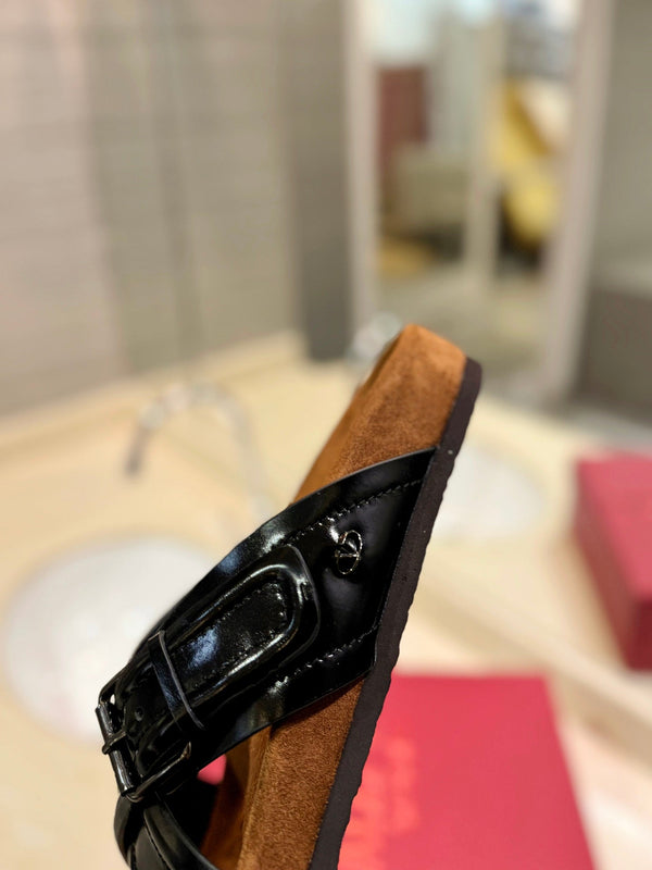 CROSSOVER - STRAP BLACK CALFSKIN SLIDE