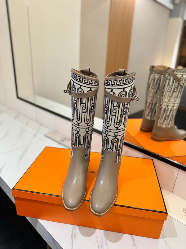 HM Jumping Boot 20mm In Brown Beige Cowhide 992369