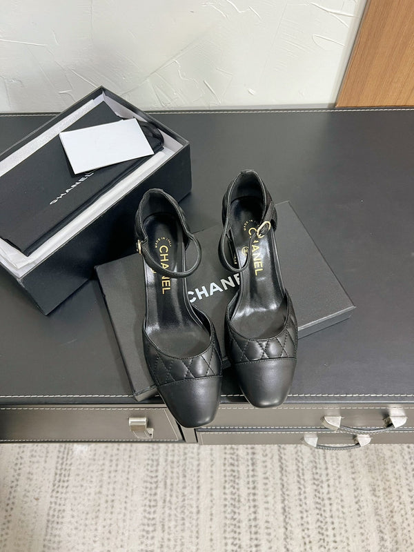 CC Mary Janes 55mm In Black Quilted Lambskin  949762