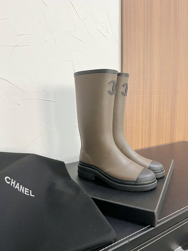 Stivali alti CC verde muschio cachi mix nero gomma naturale 949645