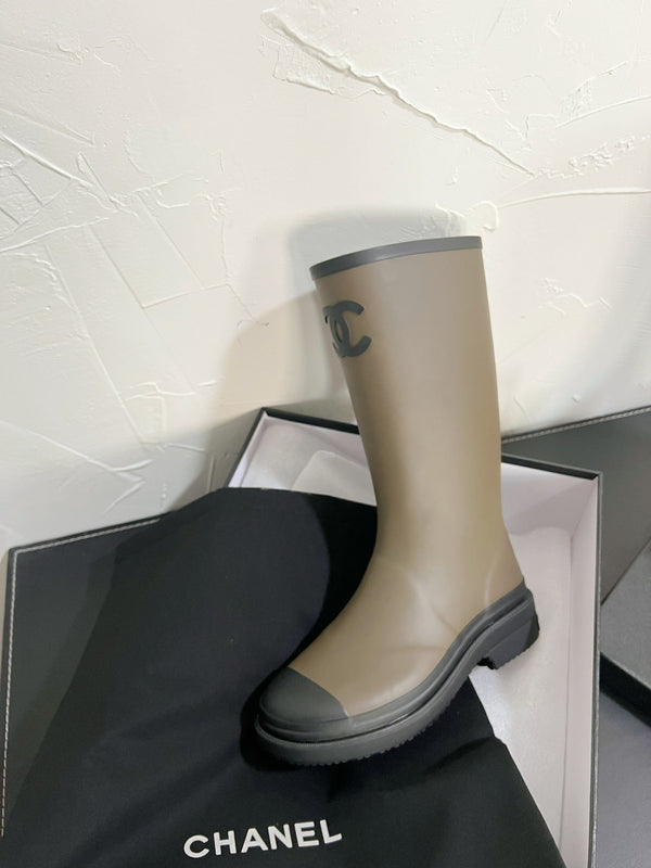 Stivali alti CC verde muschio cachi mix nero gomma naturale 949645