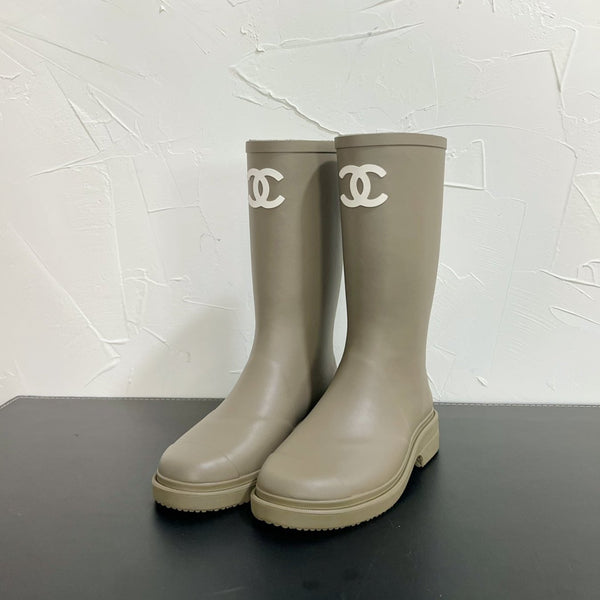 Stivali alti CC in gomma naturale verde kaki chiaro 949647