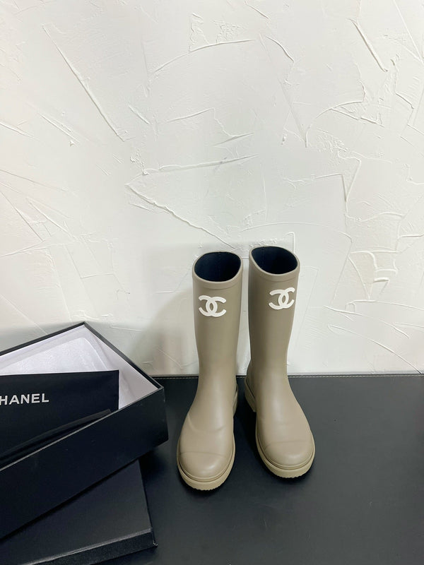 Stivali alti CC in gomma naturale verde kaki chiaro 949647