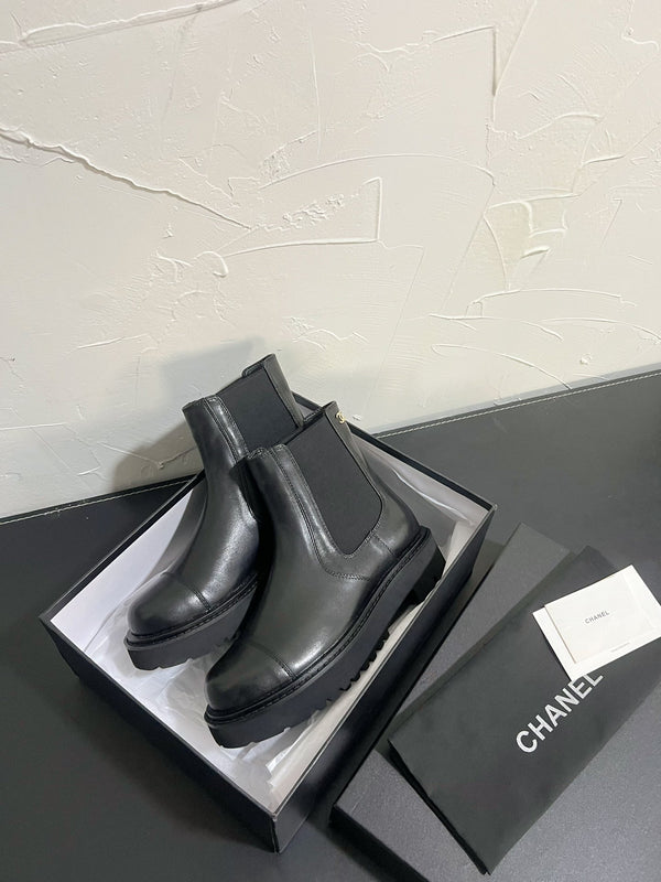 Stivaletti Chelsea CC in pelle di vacchetta nera 949682