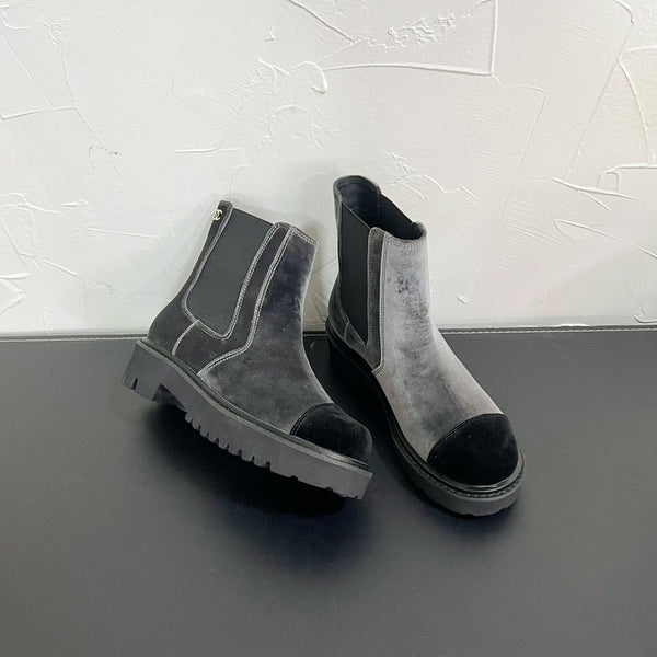 CC Chelsea Ankle Boots In Grey Mix Black Velvet 949685