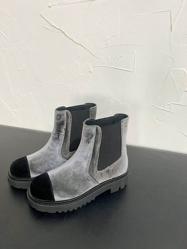 CC Chelsea Ankle Boots In Grey Mix Black Velvet 949685