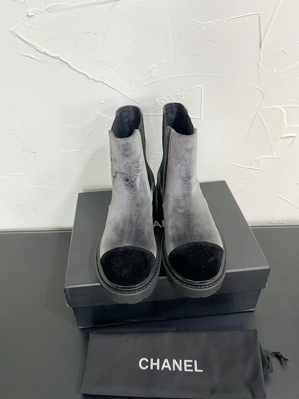 CC Chelsea Ankle Boots In Grey Mix Black Velvet 949685