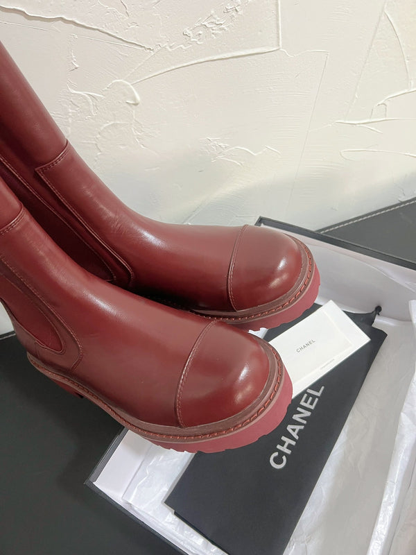 CC Chelsea High Boots In Burgundy Cowhide  949690