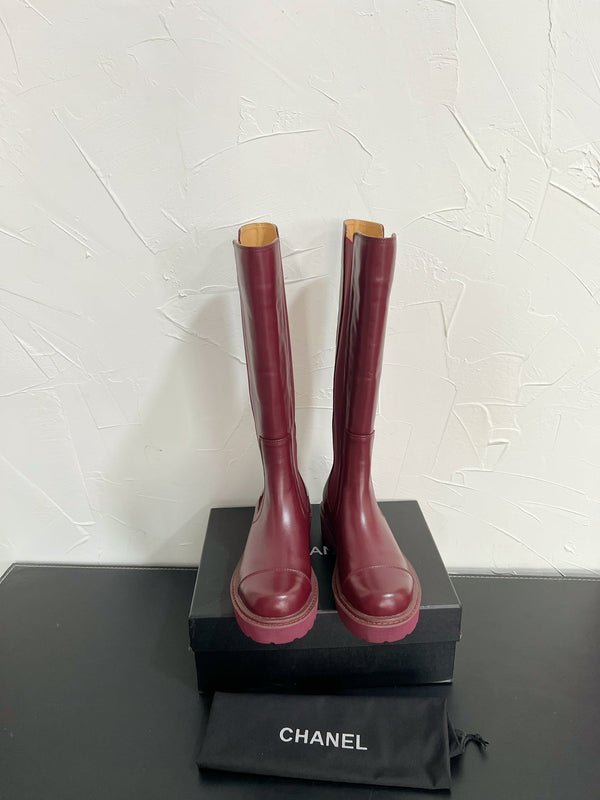 CC Chelsea High Boots In Burgundy Cowhide  949690