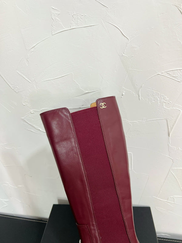 CC Chelsea High Boots In Burgundy Cowhide  949690