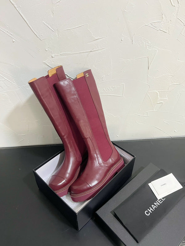 CC Chelsea High Boots In Burgundy Cowhide  949690